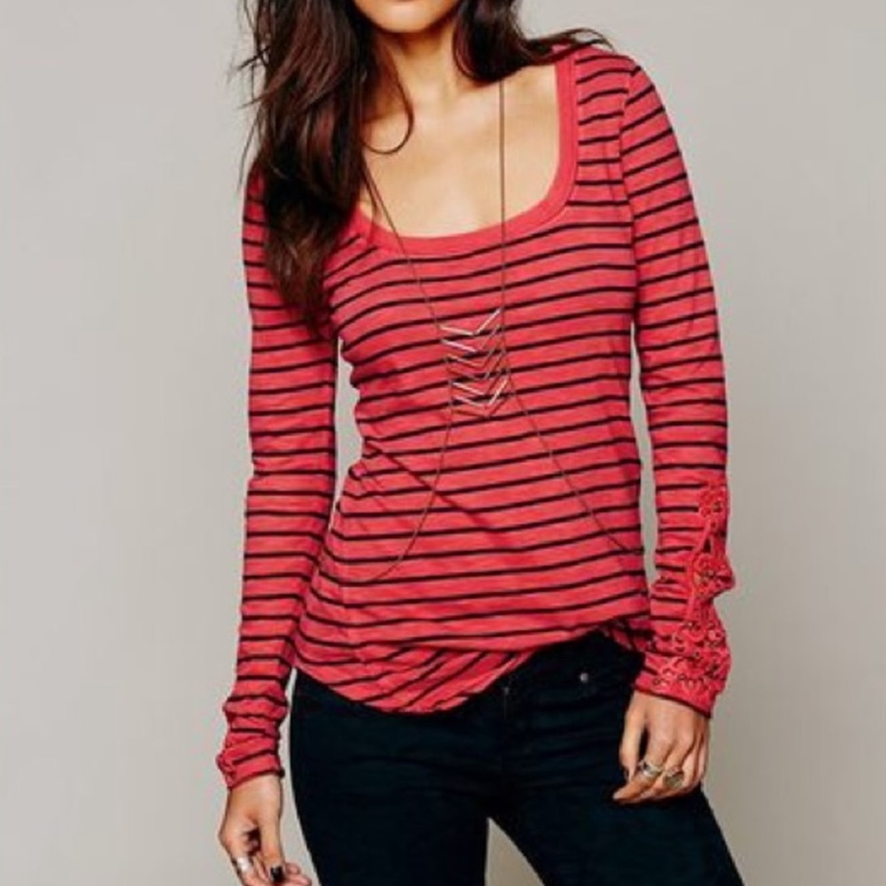 Free People Hard Candy Striped Crochet Studded